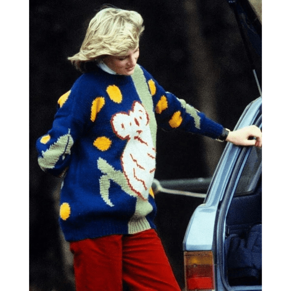 Vintage Kiznit Handmade Peru 100% Wool Intarsia Knit Sweater Red Princess Diana - Picture 4 of 15